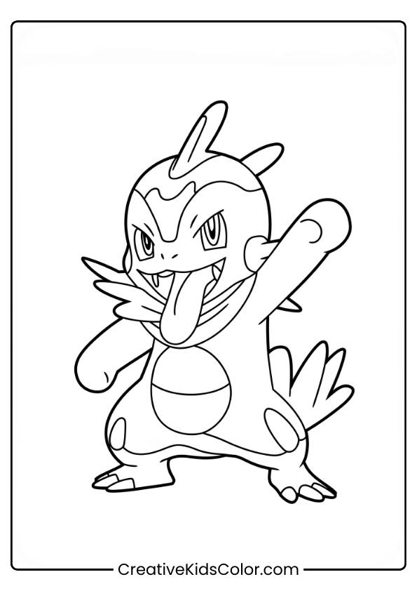 Pokémon Ausmalbild Mit Quajutsu In Einer Kauernden Ninja-Pose, Wurfsterne In Den Händen Haltend.
