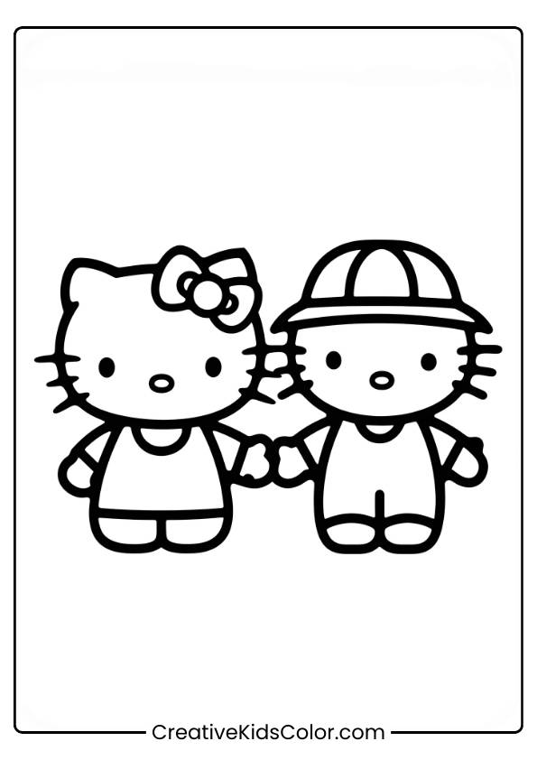 Hello Kitty And Dear Daniel Coloring Page