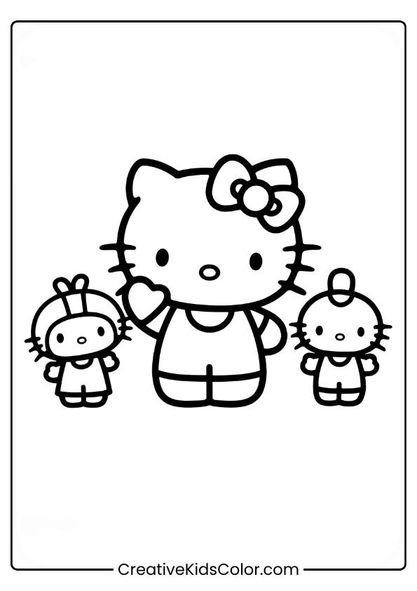 Hello Kitty And Friends Coloring Page