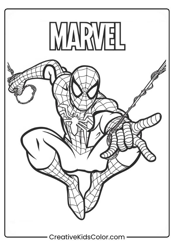 Marvel SpiderMan Coloring Page