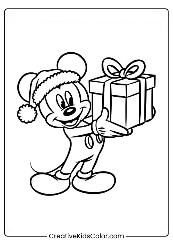 Mickey Mouse Christmas Coloring Pages