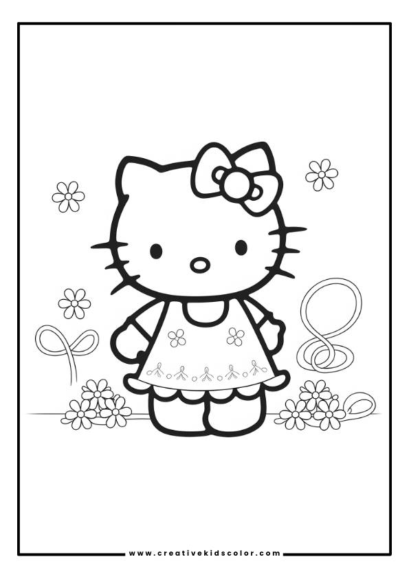 Hello Kitty Adult Coloring Page