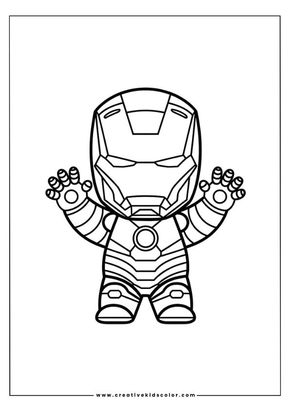 Among Us Iron Man Coloring Page