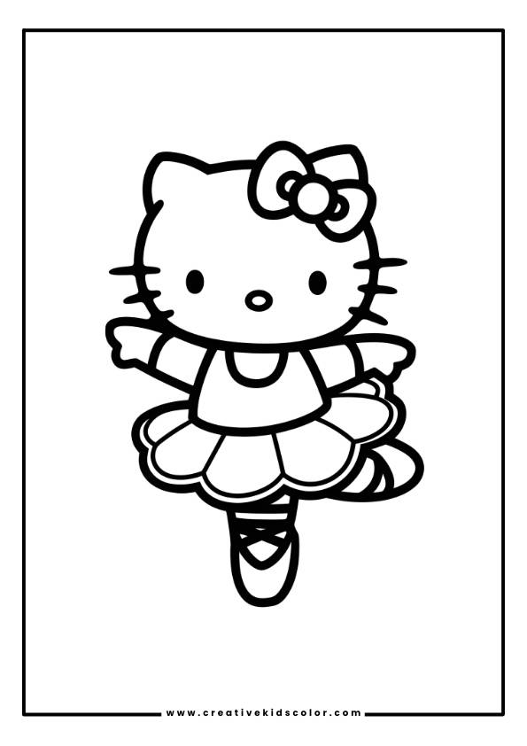 Hello Kitty Ballerina Coloring Page