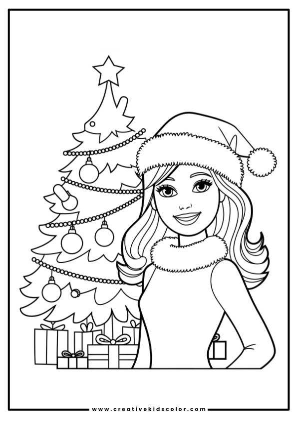 Barbie Christmas Coloring Pages