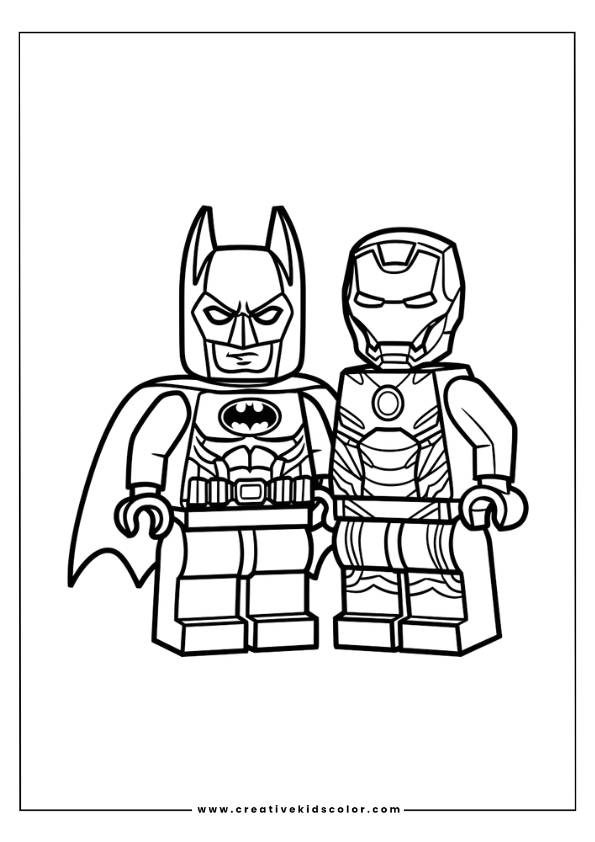 Batman Iron Man Lego Coloring Page