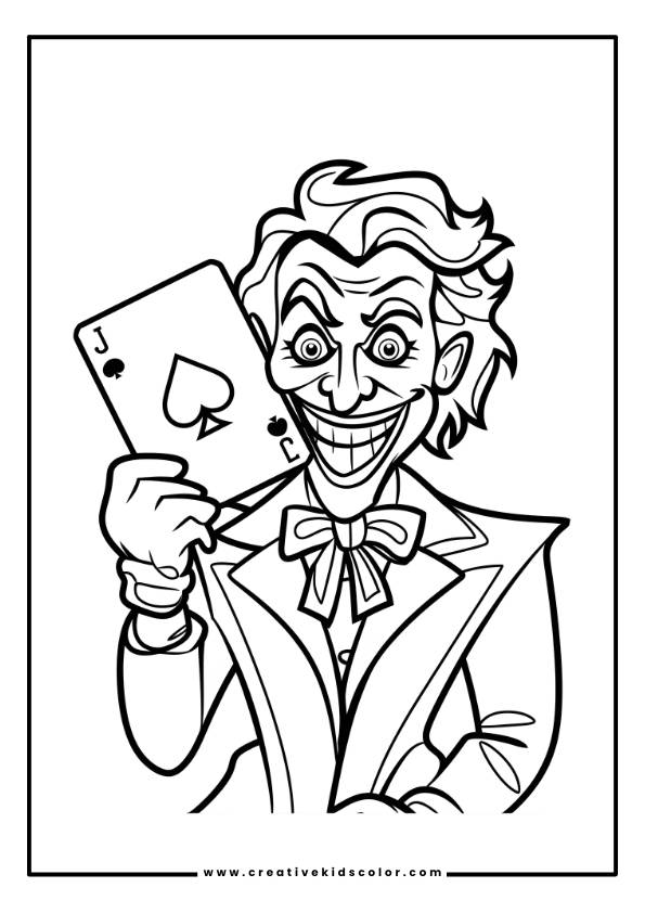 Cartoon Joker Coloring Page