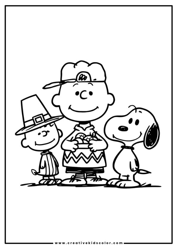 Charlie Brown Thanksgiving Coloring Page