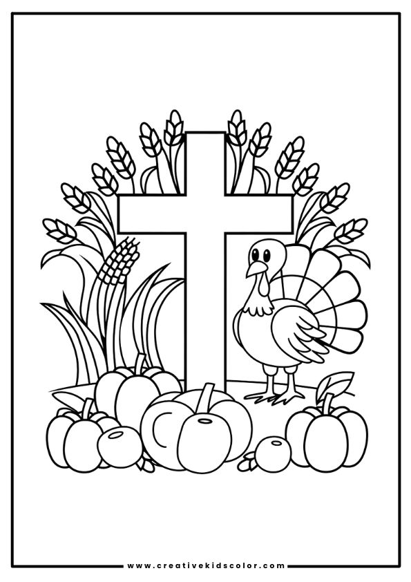 Christian Thanksgiving Coloring Page