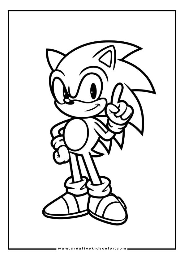 Cute Sonic Coloring Page