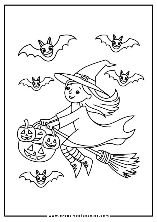Cute Halloween Coloring Page