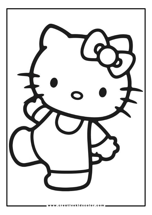 Cute Hello Kitty Coloring Page