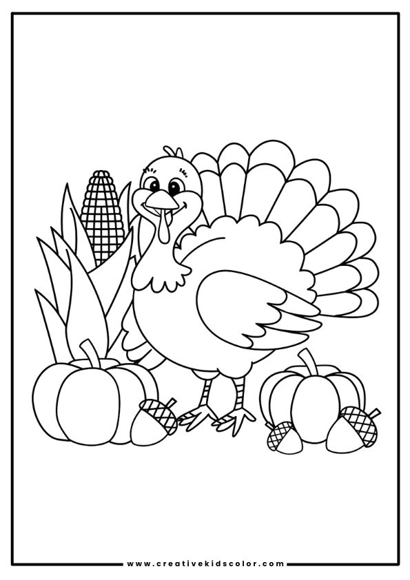 Cute Thanksgiving Coloring Page