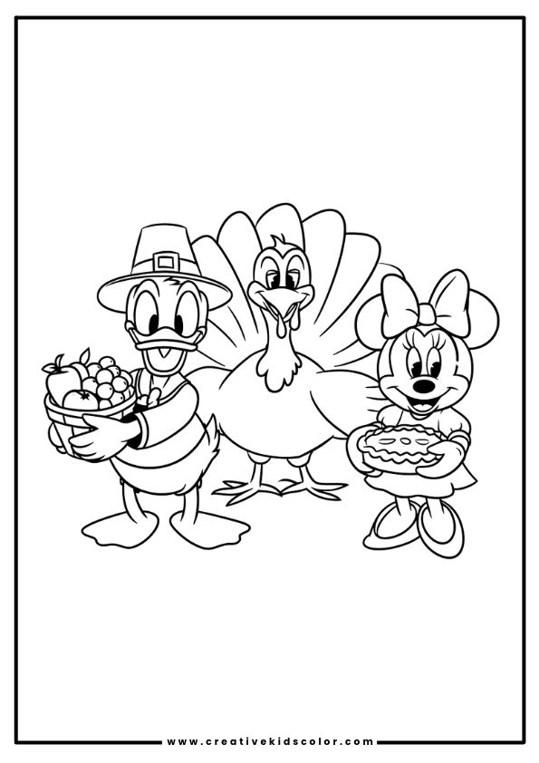 Disney Thanksgiving Coloring Page