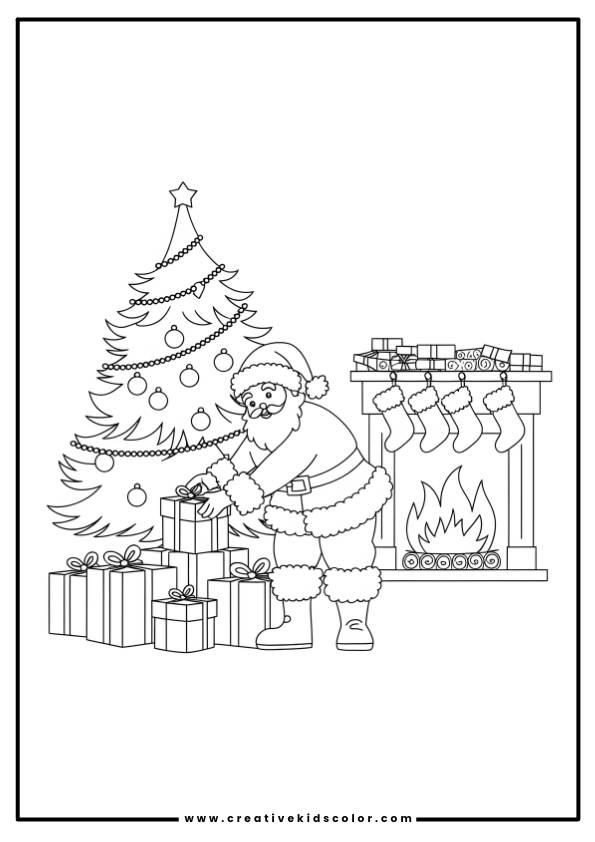 Christmas Gift Coloring Page