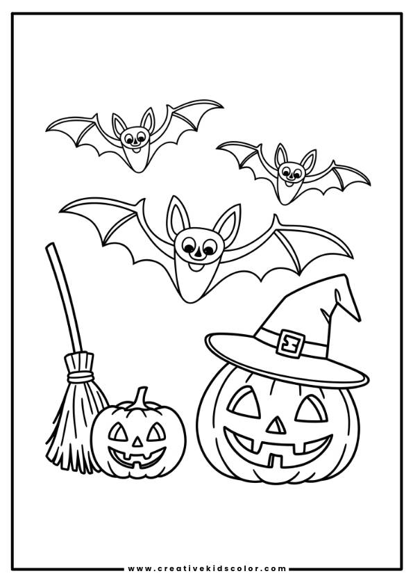 Halloween Bat Coloring Page