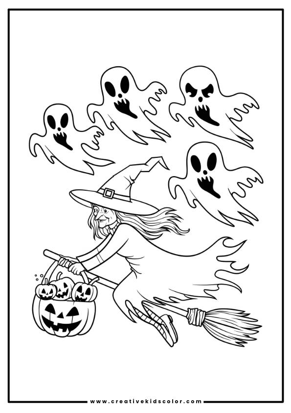 Halloween Ghost Coloring Page