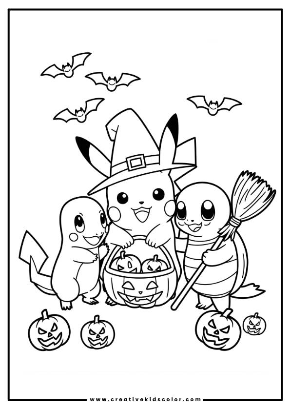Halloween Pokemon Coloring Page