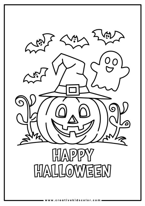 Happy Halloween Coloring Page