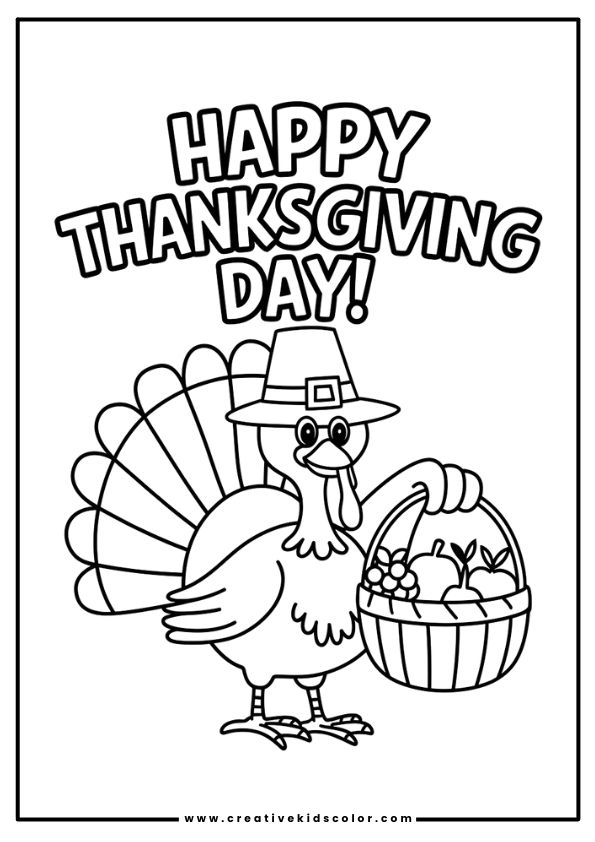 Happy Thanksgiving Coloring Page