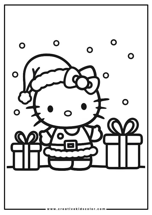 Hello Kitty Christmas Coloring Pages