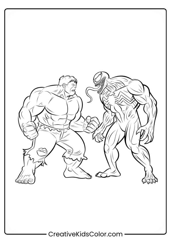 Hulk Vs Venom Coloring Page
