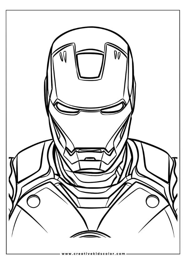 Iron Man Helmet Coloring Page