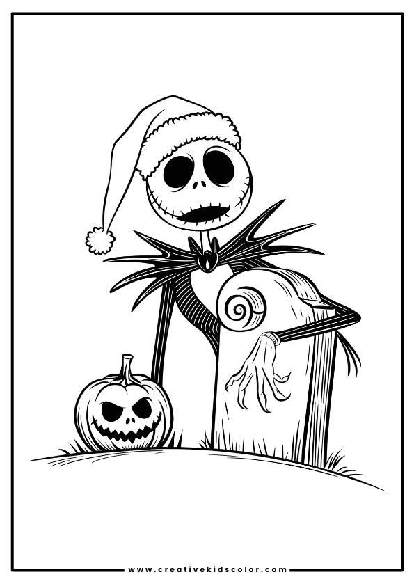 Jack Nightmare Before Christmas Coloring Page