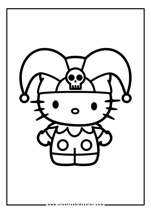 Hello Kitty Kuromi Coloring Page