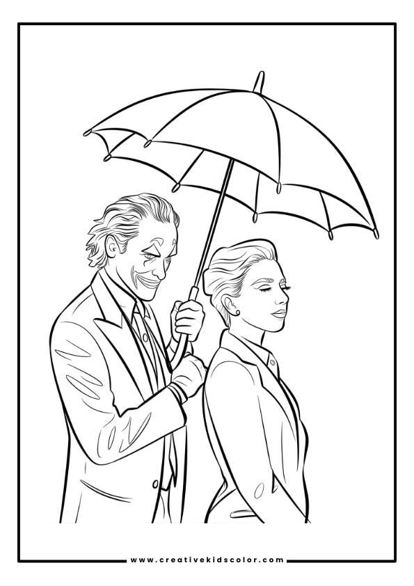 Lady Gaga Joker Coloring Page