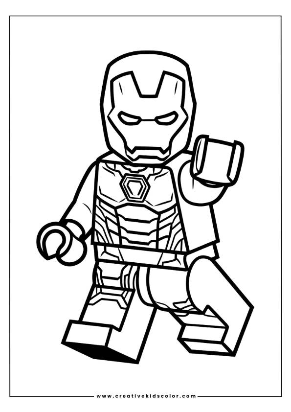 Lego Iron Man Coloring Page