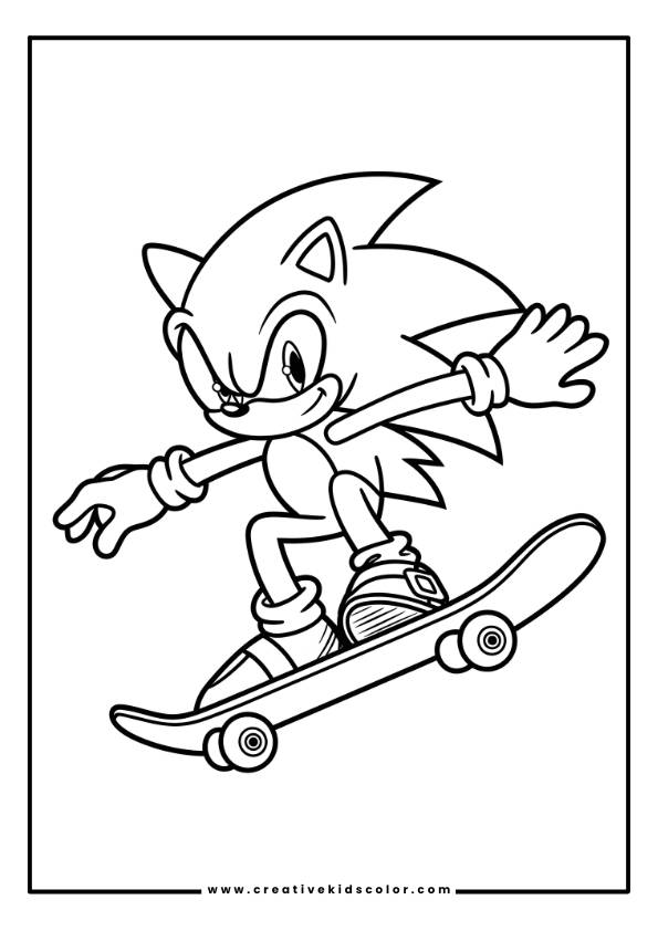 Movie Sonic Coloring Page