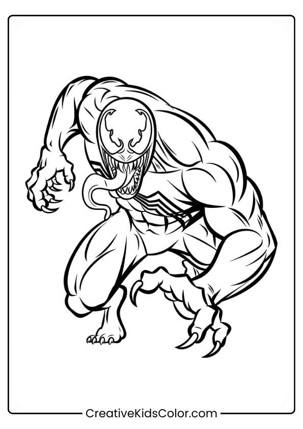 Realistic Venom Coloring Page