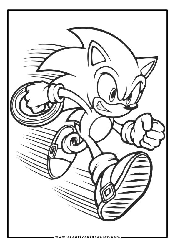 Sonic Running Coloring Page
