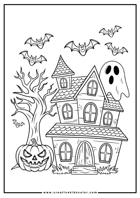 Scary Halloween Coloring Page