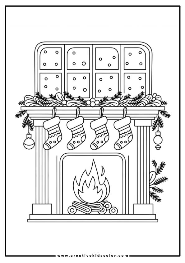 Christmas Stocking Coloring Page