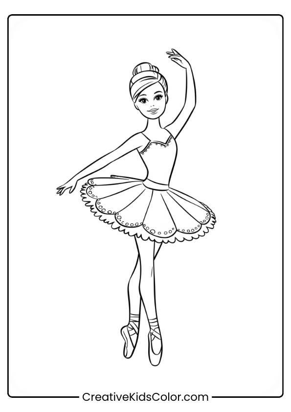 Barbie Ballerina Coloring Page
