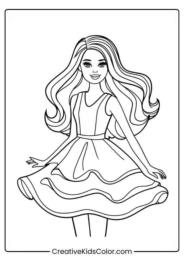 Barbie Doll Coloring Page