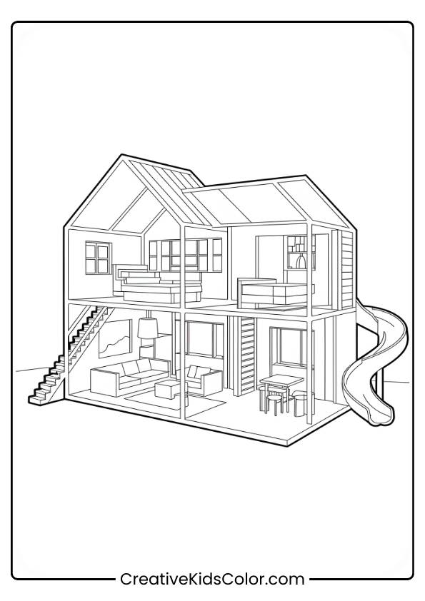 Barbie Dreamhouse Coloring Page