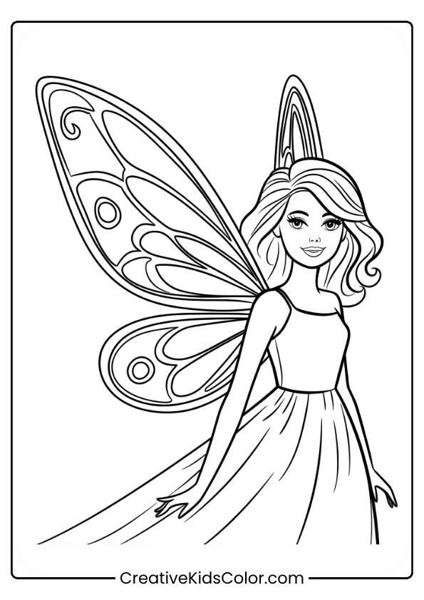 Barbie Fairy Coloring Page