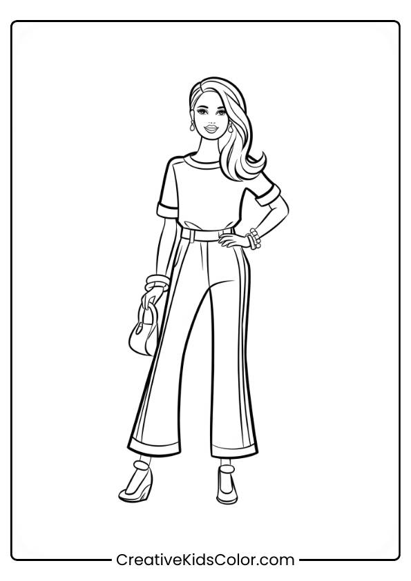 Barbie Fashion Coloring Page