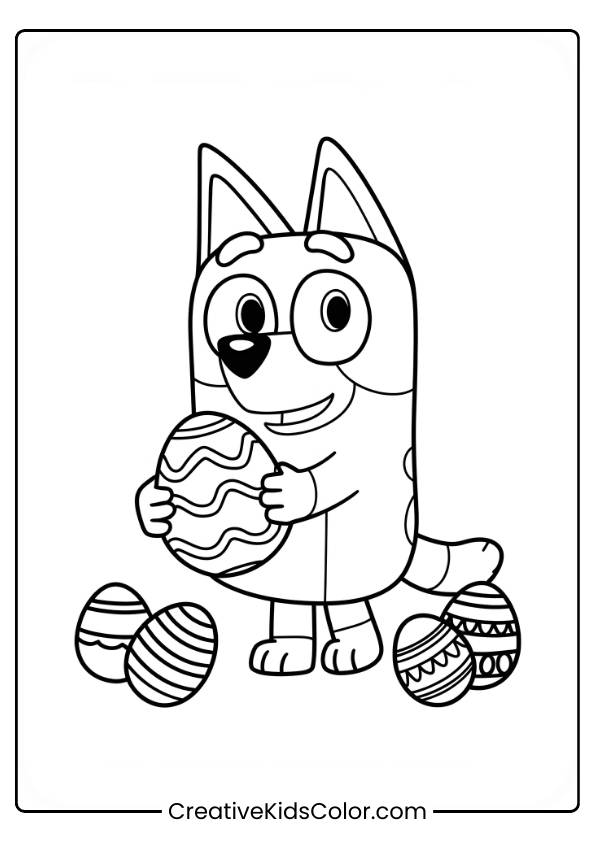 Bluey Easter Coloring Page