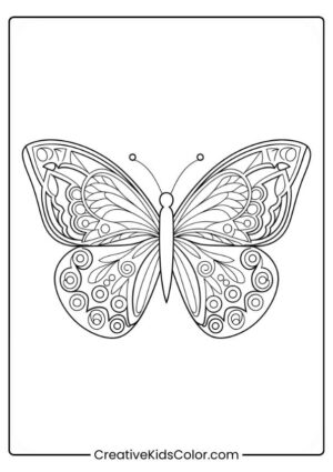 Butterfly Coloring Pages Free - Butterfly Adult Coloring Page 300x425 