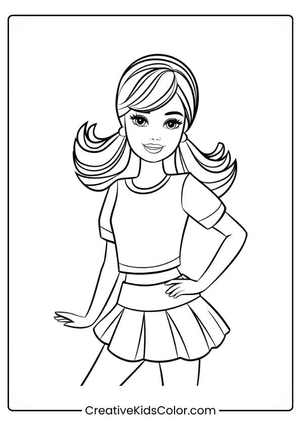 Cute Barbie Coloring Page