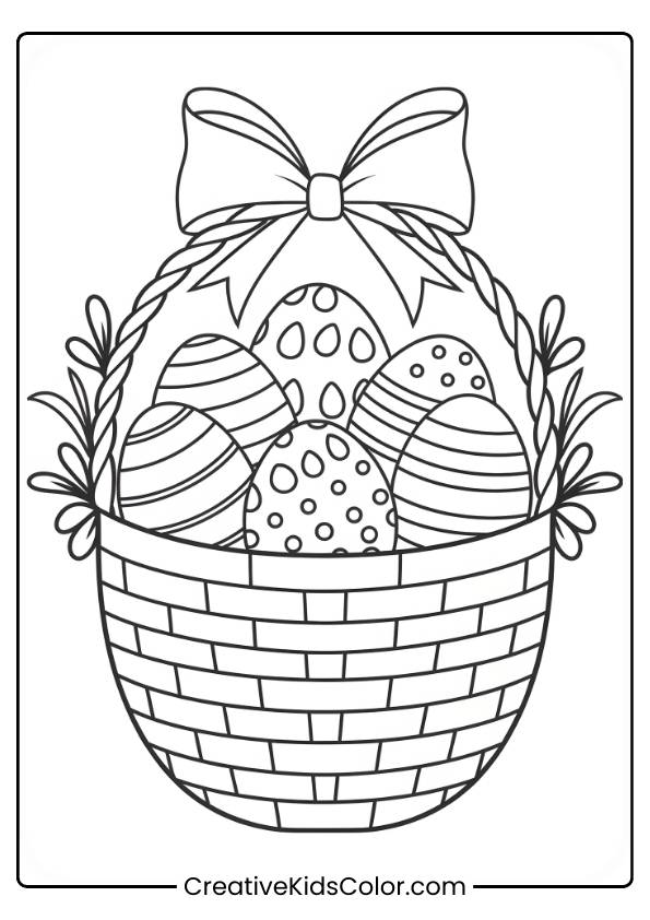 Easter Basket Coloring Page