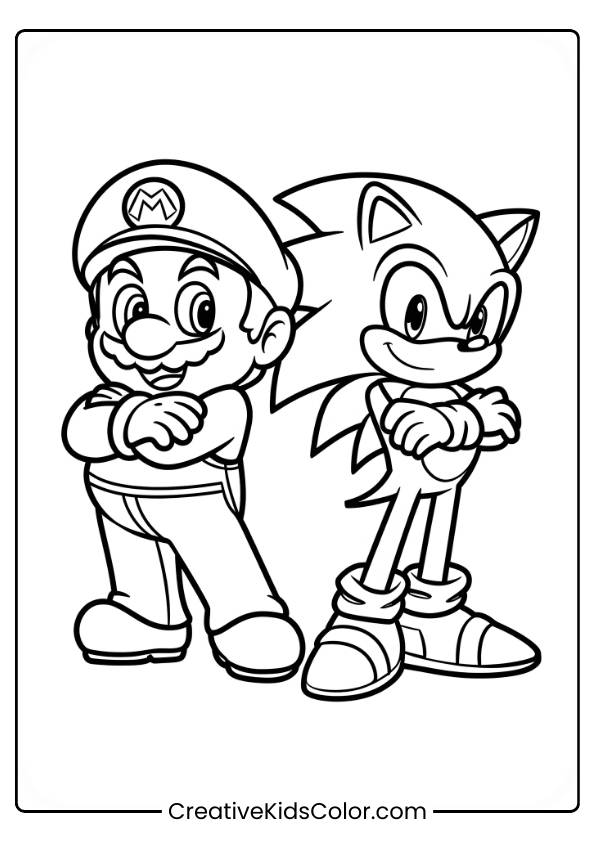Mario And Sonic Coloring Page