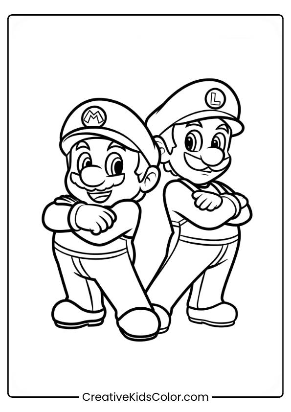 Mario Bros Coloring Page