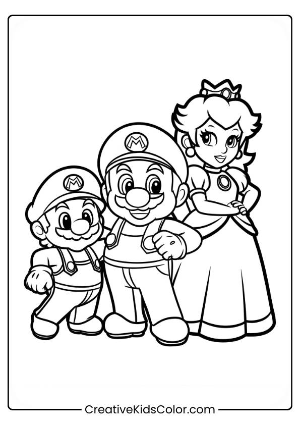 Mario Characters Coloring Page