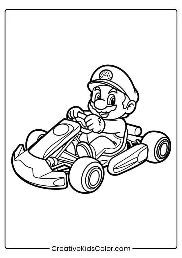 Mario Kart Coloring Page