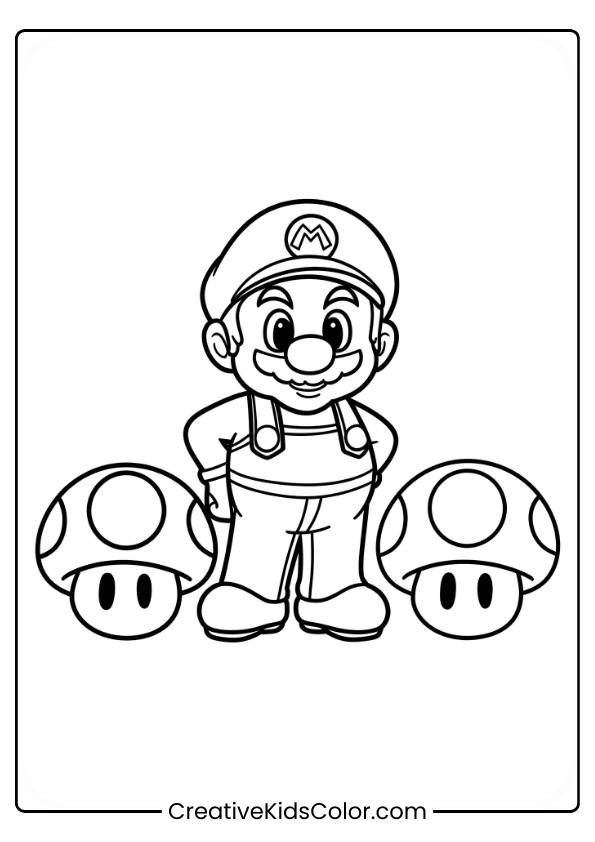 Mario Power Ups Coloring Page
